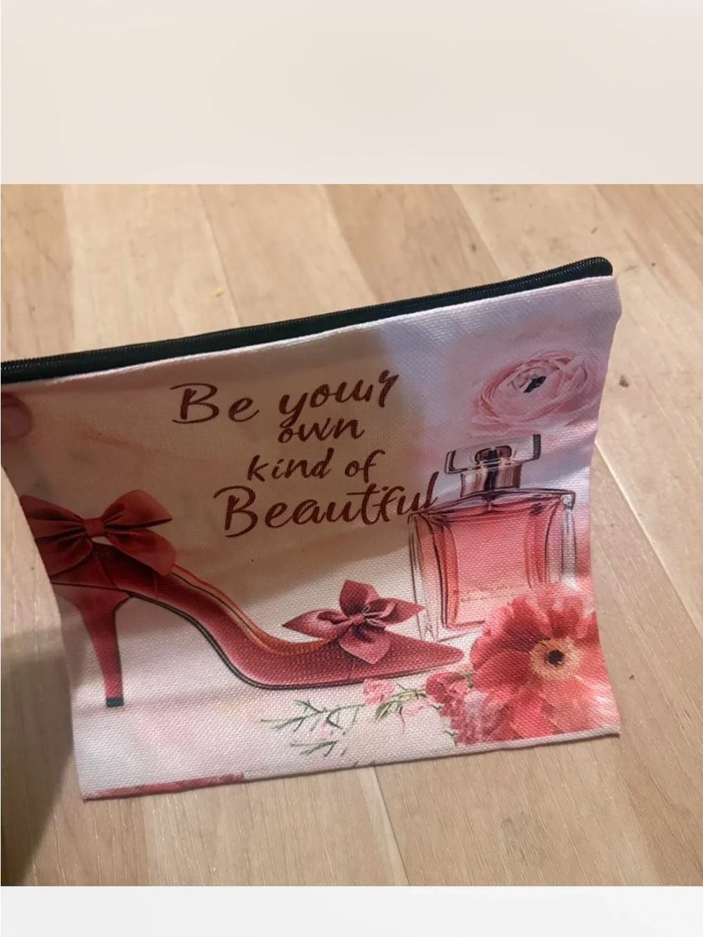 Pink Floral 'Be Your Own Kind of Beautiful' Cosmetic Pouch